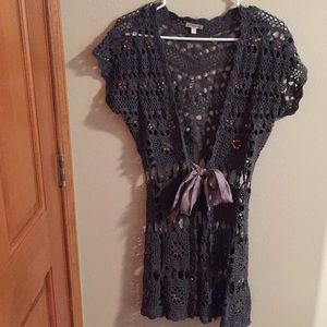 Boston Proper crochet boho sweater